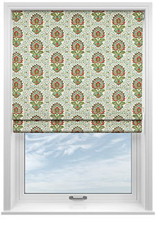 Petal & Block Lotus Blossom, Neem - Roman Blind